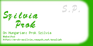 szilvia prok business card